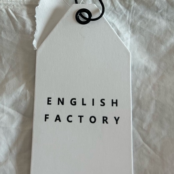 English Factory Anthropologie Ruffle Smocked Puff Sleeve Blouse White Medium NEW - Picture 12 of 12